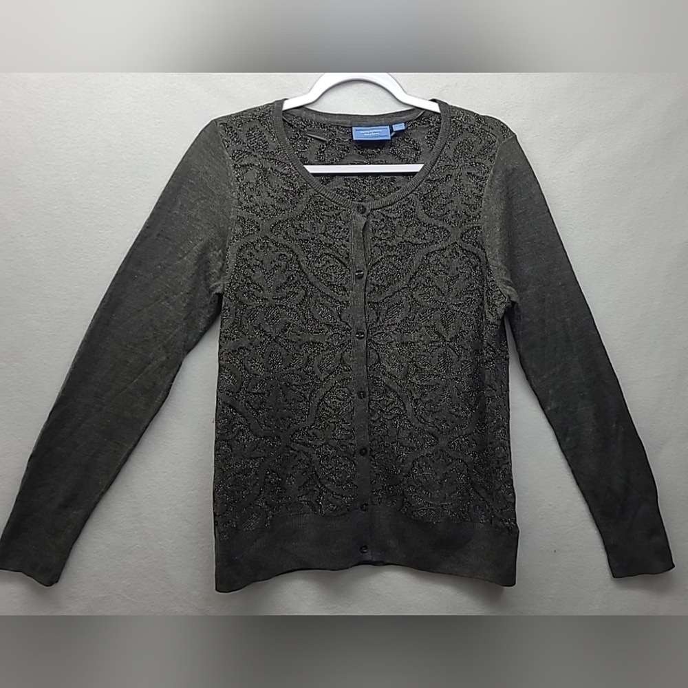 Simply Vera Vera Wang Women's Gray Cardigan‎ Sweater